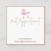 Pink Dog Business Card Quadratische Visitenkarte (Rückseite)