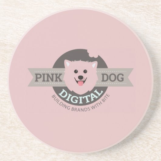 Pink Dog Digital Sandstein-Untersetzer Getränkeuntersetzer (Vorne)