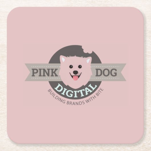 Pink Dog Digitalpapier Untersetzer (Vorderseite)