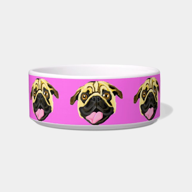 Pink Dog Face Dog Bowl Napf (Vorderseite)
