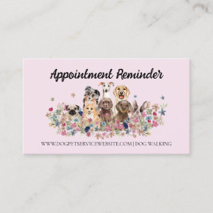 Pink Dog Groomer Tierpflege Ernennung Visitenkarte