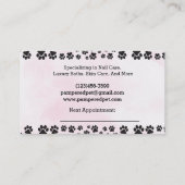 Pink Dog Grooming Dog Wellness-Center Terminkarte (Rückseite)