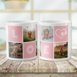 Pink Dog Lover Herz Liebe FotoCollage Kaffeetasse