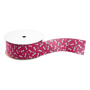 Pink Dog Lover Puppy Thema Paw Print Bones Muster Ripsband