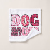Pink Dog Mama Fun Patchwork Design für Heimkinder Badhandtuch Set (Waschlappen)