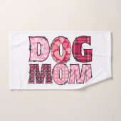Pink Dog Mama Fun Patchwork Design für Heimkinder Badhandtuch Set (Handtuch)