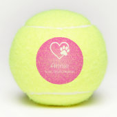 Pink Dog Name Tennis Ball 'toss, fetch, repeat' (Vorderseite)