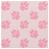 Pink Dog Paw Druckmuster Stoff (Nahaufnahme)