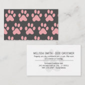 Pink Dog Paw Muster Visitenkarte (Vorne/Hinten)