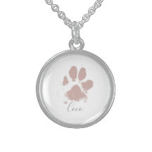 Pink Dog Paw Print mit dem Namen Ihres Hauses