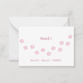 Pink Dog Paw Prints Pet Owner Niedlich Personalisi Mitteilungskarte (Vorderseite)