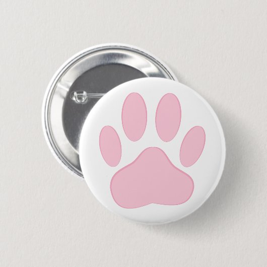 Pink Dog Pawprint Button (Vorne & Hinten)