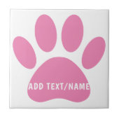 Pink Dog Pawprint Custom Fliese (Vorderseite)