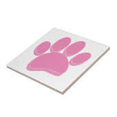 Pink Dog Pawprint Handgezeichnet Fliese (Seite)