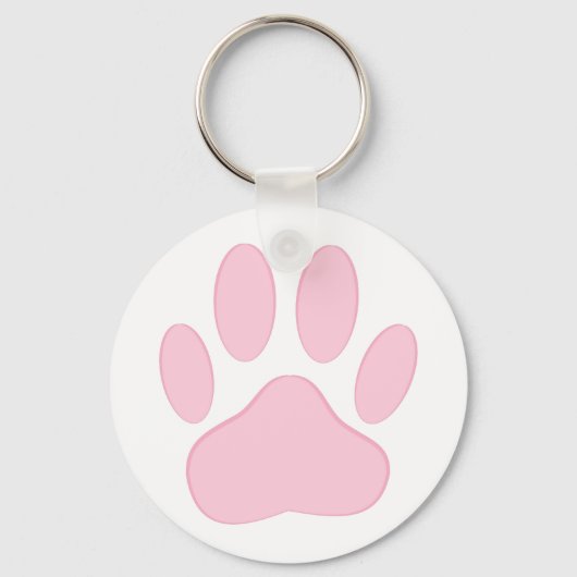 Pink Dog Pawprint Schlüsselanhänger (Vorderseite)