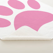Pink Dog Pawprint Sherpa Blanket Sherpadecke (3/4)