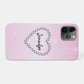 Pink Dog Paws Herz Personalisiert Handy Case (Rückseite (Horizontal))