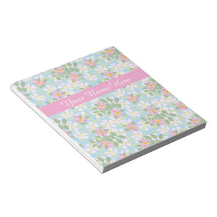 Pink Dogros auf Blue Chic Editor oder Jotter Notizblock