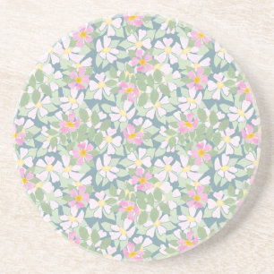 Pink Dogros auf Deep Blue Round Sandstone Unterset Untersetzer