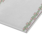 Pink Dogrose Muster: Glass Cutting Board Schneidebrett (Ecke)
