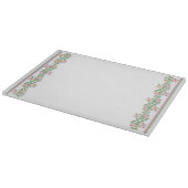 Pink Dogrose Muster: Glass Cutting Board Schneidebrett (Ecke)