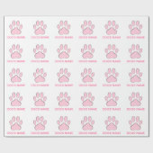 Pink Dog's Pawprint Geschenkpapier (Flach)
