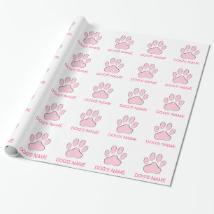 Pink Dog's Pawprint Geschenkpapier