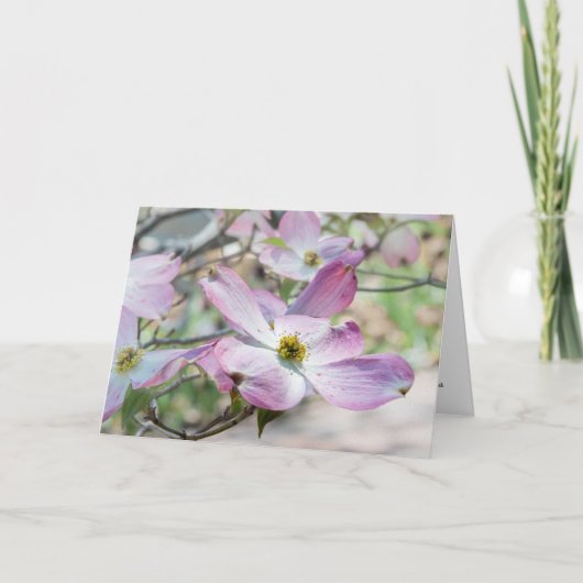 Pink Dogwood Blossoms Christian Note Card  Karte (Vorderseite)