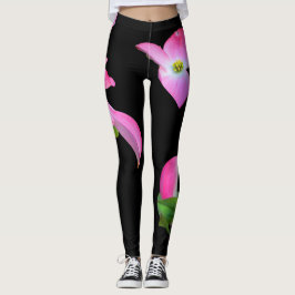 Pink Dogwood Floral Print Leggings