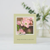 Pink Dogwood Personalisierte Liebe Inspiration Zit Postkarte (Stehend Vorderseite)