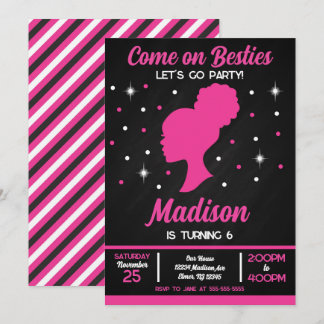 Pink Doll Besties Mode-Party Geburtstag Einladung