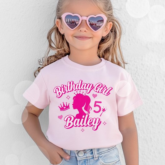 Pink Doll Birthday Girl T - Shirt, Niedliche Kinde T-Shirt