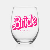 Pink Doll Extravagant und fabelhaft Junggeselinnen Weinglas Ohne Stiel (Vorderseite)