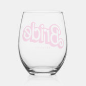 Pink Doll Extravagant und fabelhaft Junggeselinnen Weinglas Ohne Stiel (Rückseite)