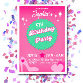 Pink Doll Geburtstagsparty, Girl Birthday Einladung