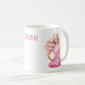 Pink Doll Girl Birthday Kaffeetasse (VorderseiteRechts)