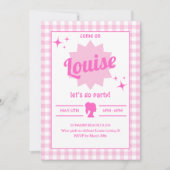 Pink Doll Party Girl Birthday Einladung (Vorderseite)