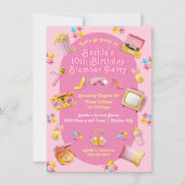 Pink Doll Toys Sleepover Geburtstagsparty Einladung (Vorderseite)