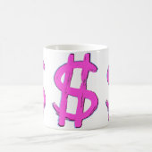 Pink-Dollar-Zeichen Kaffeetasse (Mittel)