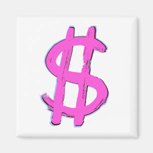 Pink-Dollar-Zeichen Magnet