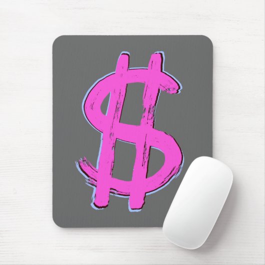 Pink-Dollar-Zeichen Mousepad (Mit Mouse)