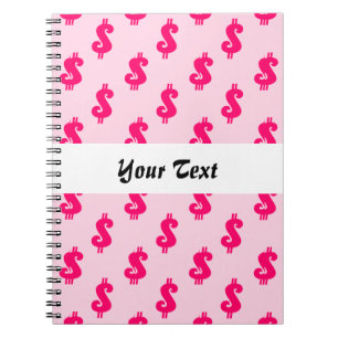 Pink-Dollar-Zeichen - nahtloses Muster Notizblock