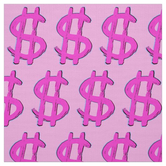 Pink-Dollar-Zeichen Stoff (Muster)