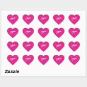 Pink Dollhouse Individuelle Name Heart Sticker (Blatt)