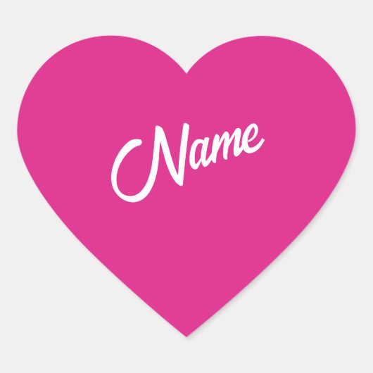 Pink Dollhouse Individuelle Name Heart Sticker (Vorderseite)