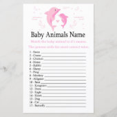 Pink Dolphin Baby Animals Name Spiel (Vorderseite)