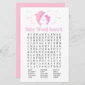 Pink Dolphin Baby Dusche Word Search Game (Vorne/Hinten)