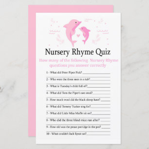 Pink Dolphin Kinderzimmer Rhyme Quiz Kinderduschen