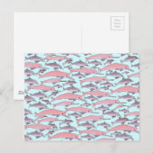 Pink Dolphin Pattern Postkarte (Vorne/Hinten)