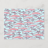Pink Dolphin Pattern Postkarte (Vorderseite)